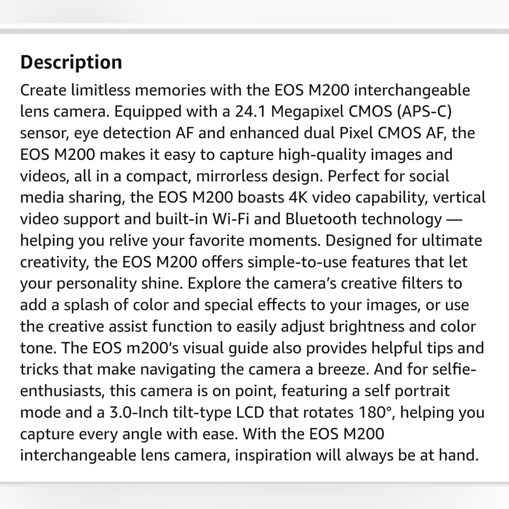 Canon EOS M200 Camera w Dual Charger and extra 2 batteries - Picture 8 of 14